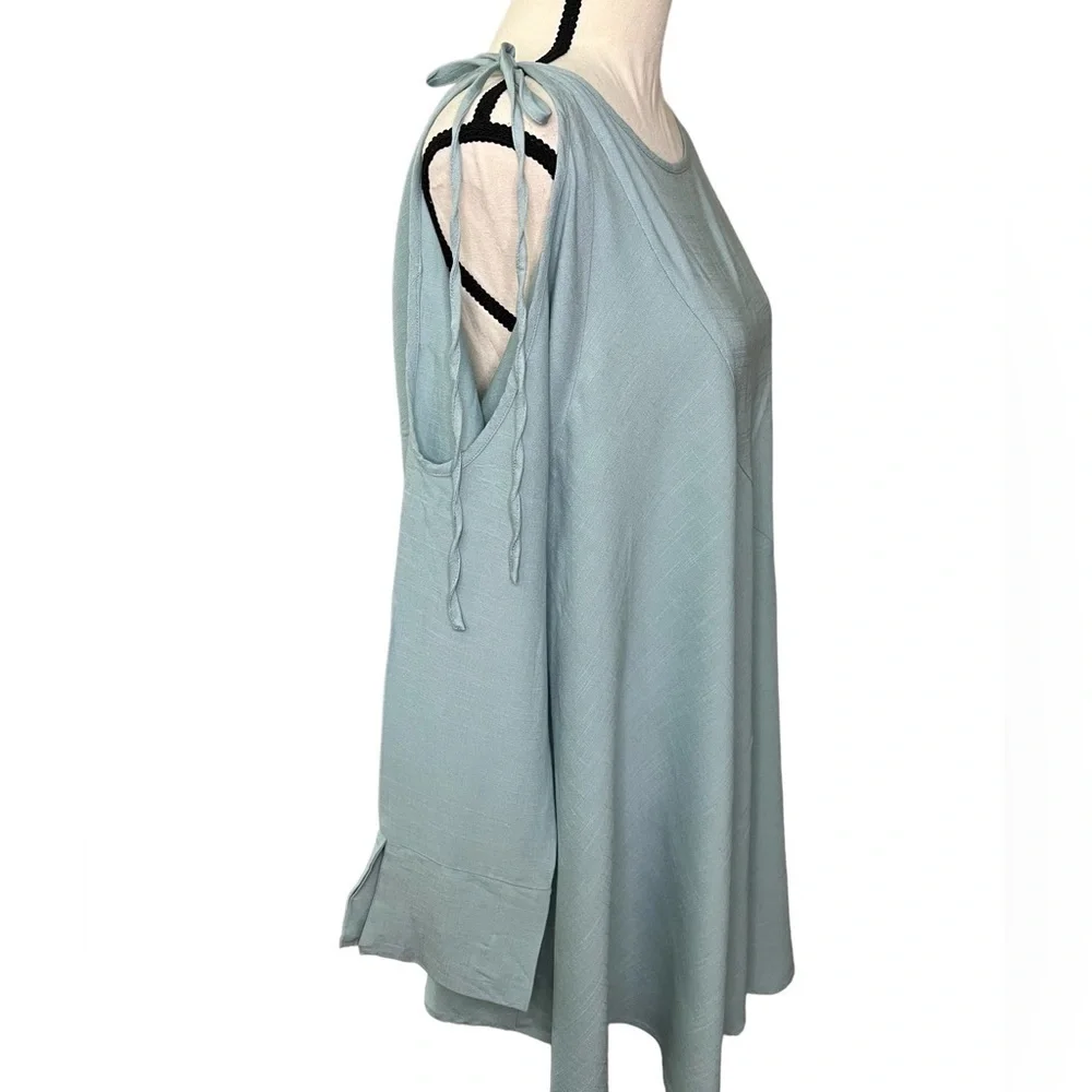 Free People Mint Rayon Clear Skies Cold Shoulder Tunic